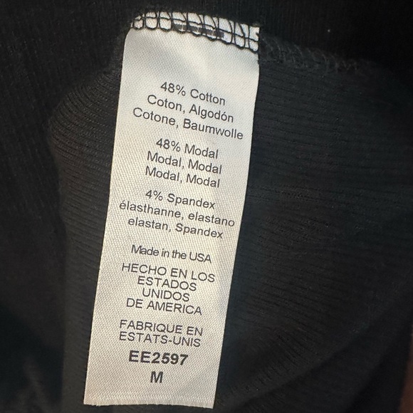 Michael Stars Dress Wren Ruched Midi Ultra Rib Black Sleeveless Medium - Picture 7 of 7